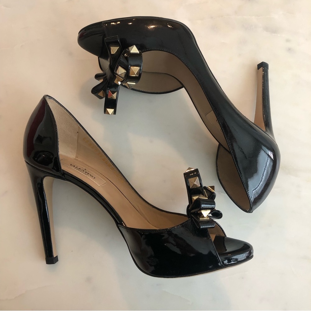 Valentino Black Rockstud D'Orsay Pumps NEW 7.5 - Picture 4 of 14